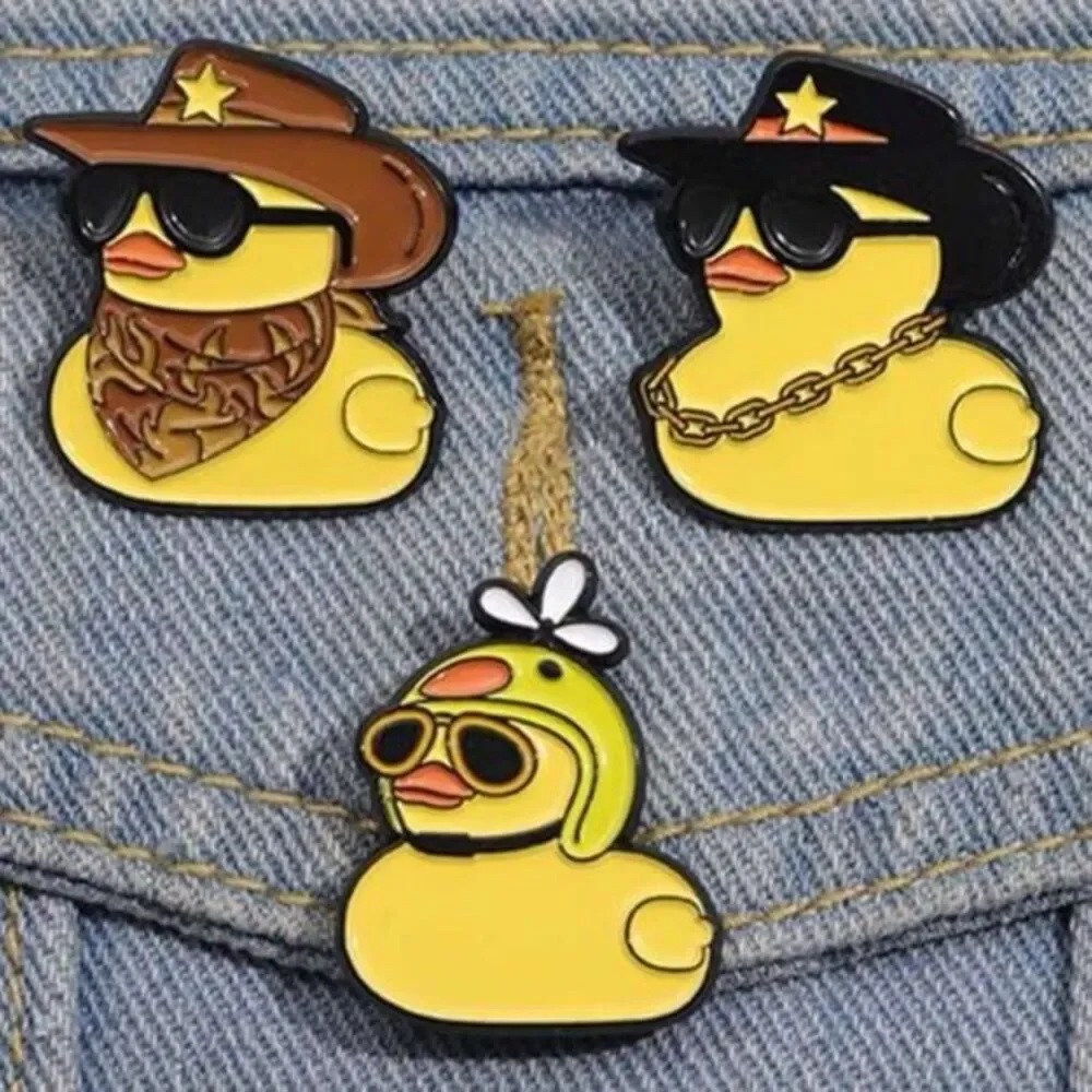 Rubber Duckie Cowboy Sheriff Sunglasses Enamel Pin